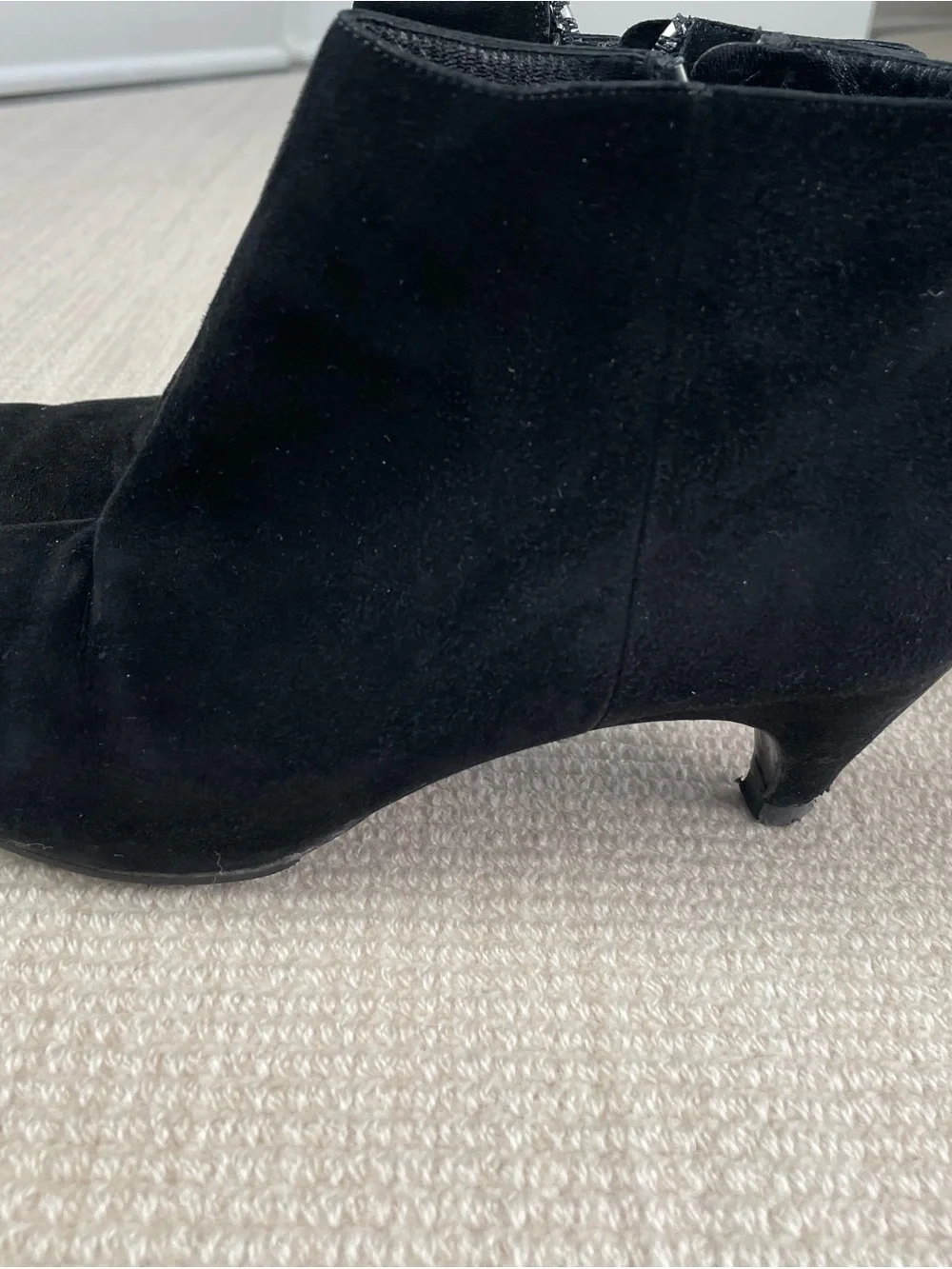 Prada Black Suede Pointed Toe Ankle Booties - Picture 2 of 4